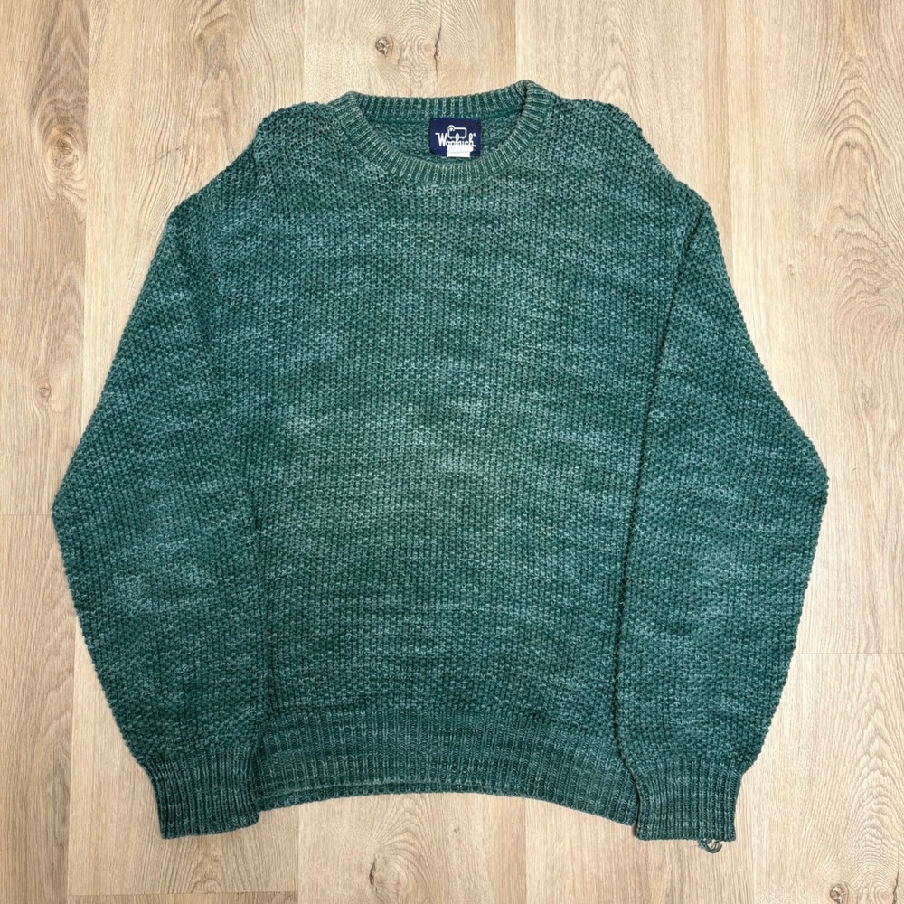 Vintage Woolrich Men's Cable Knit Sweater Size Large Green Sweater